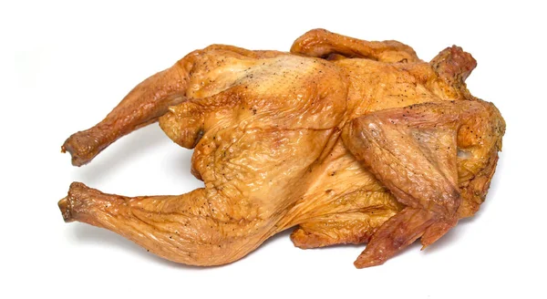 Füme tavuk beyaz zemin üzerine