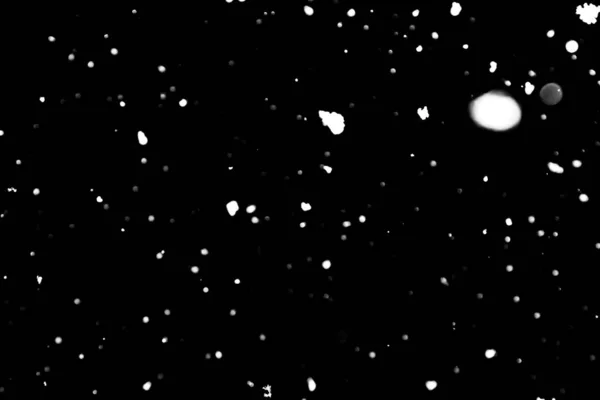 White Dots Black Snow Bokeh Background — Stock Photo, Image