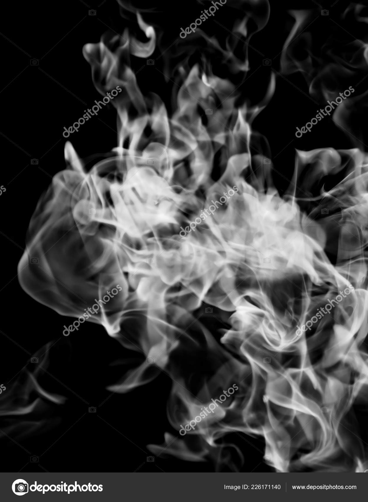 Chama Fumaca Branca Fundo Preto Stock Photo C Kzwwsko 226171140