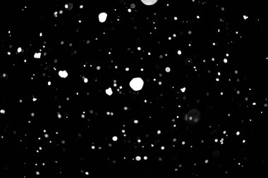 siyah kar bokeh arka plan üzerinde beyaz noktalar