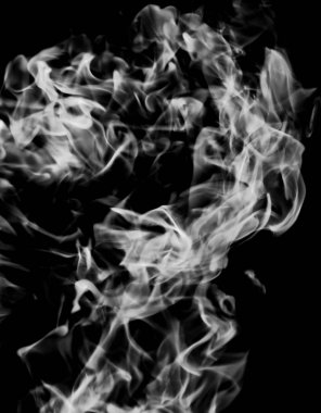 siyah bir arka plan beyaz duman alev