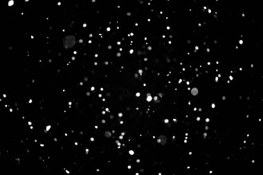 siyah kar bokeh arka plan üzerinde beyaz noktalar