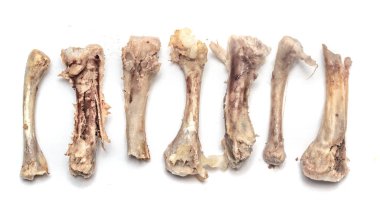 tavuk kemikleri yiyecek yığını