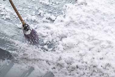 kar kar kaldırma üzerinde süpürge