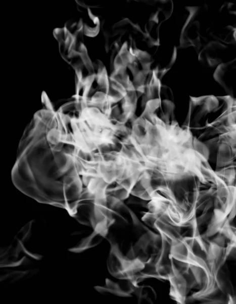 Weiße Rauchflamme Auf Schwarzem Hintergrund — Stockfoto