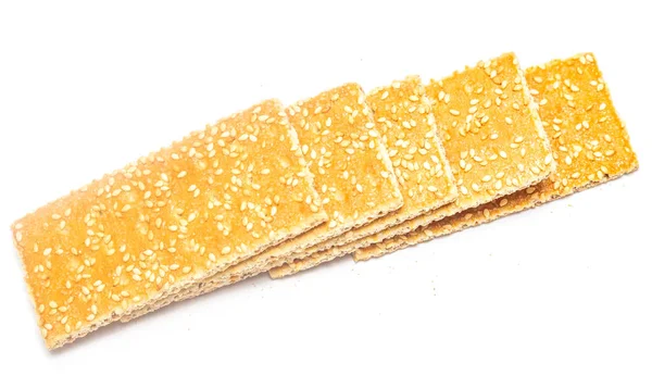 Печенье Кунжута Белом Фоне — стоковое фото