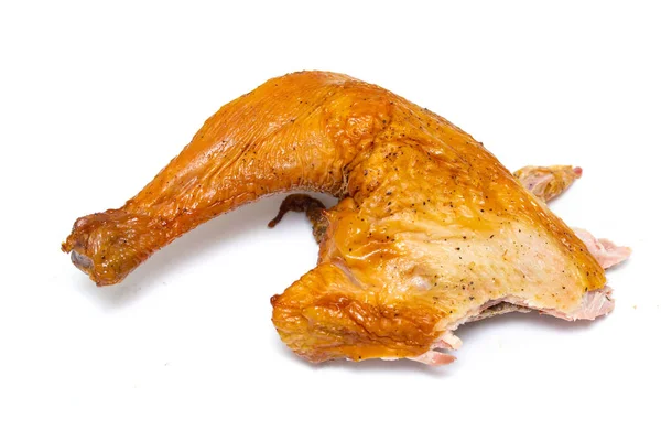 Wędzony Kurczak Białym Tle — Zdjęcie stockowe