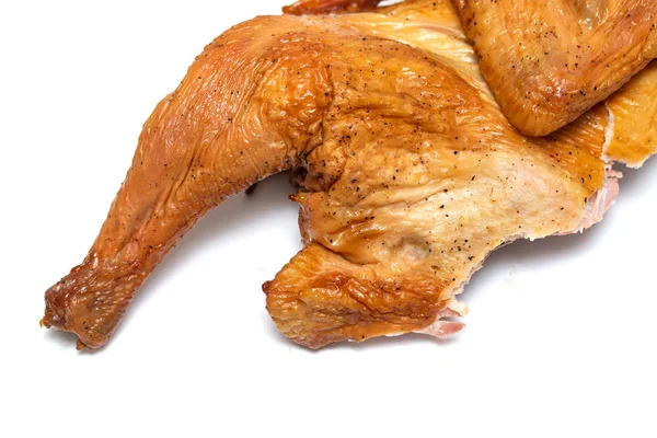 Geräuchertes Huhn Auf Weißem Hintergrund — Stockfoto