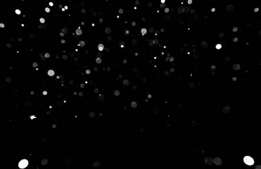 Kar fırtınası doku. Siyah arka plan, ışıkları bokeh vurdu kar taneleri havada uçan