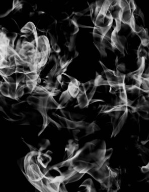 siyah bir arka plan beyaz duman alev