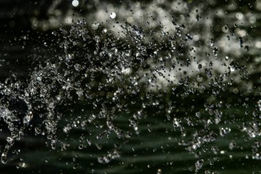 bir karanlık bokeh arka plan üstünde su damlaları