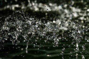 bir karanlık bokeh arka plan üstünde su damlaları