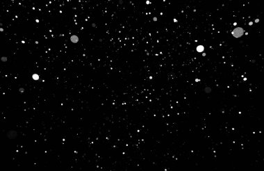 Kar fırtınası doku. Siyah arka plan, ışıkları bokeh vurdu kar taneleri havada uçan