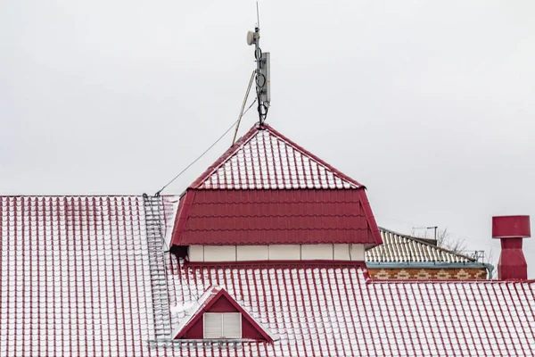 Dachówka Dachu Śnieg Charakter — Zdjęcie stockowe