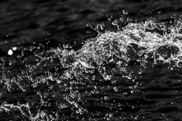 Wassertropfen Der Luft Auf Dunklem Bokeh Hintergrund — Stockfoto