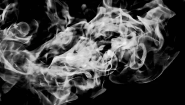 Bílý Kouř Plamen Černém Pozadí — Stock fotografie