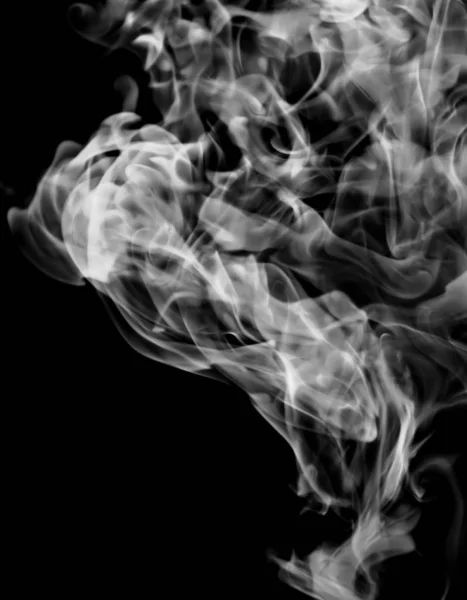 Biały Dym Płomień Czarnym Tle — Zdjęcie stockowe