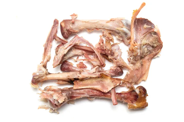 Chicken Bones Eating White Background — Stock Photo, Image