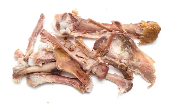 Kości Kurczaka Jedzenie Białym Tle — Zdjęcie stockowe
