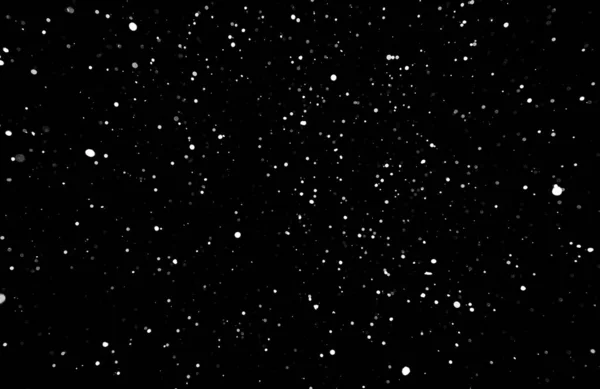 Textura Tormenta Nieve Luces Bokeh Sobre Fondo Negro Plano Copos — Foto de Stock