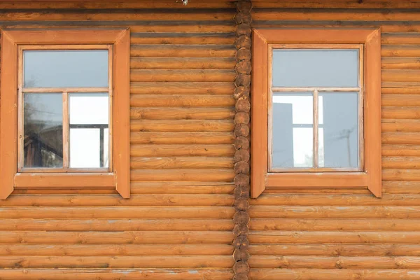 Fenêtre Dans Une Maison Bois Vieux Bâtiment — Photo