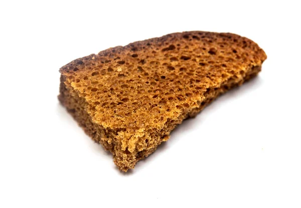 Kousky Smaženého Chleba Suchary Bílém Pozadí — Stock fotografie