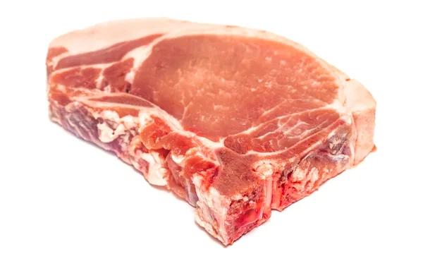 Daging Mentah Steak Pada Latar Belakang Putih — Stok Foto