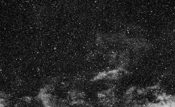 Снег Звезды Белые Точки Bokeh Черном Фоне — стоковое фото