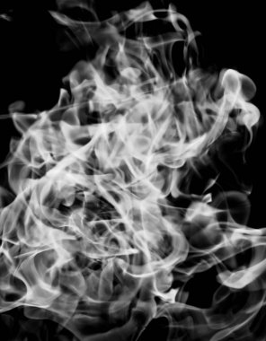 siyah bir arka plan beyaz duman alev