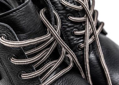 deri ayakkabı bağcıkları yakın çekim