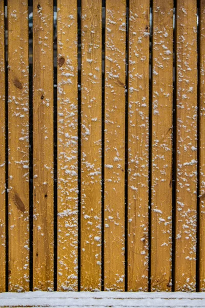 Cerca Madera Fondo Nieve — Foto de Stock