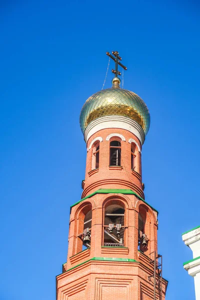 Domes Crosses Christian Temple Afternoon Sky — Stock Photo, Image