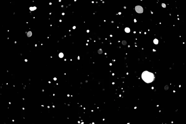 White Dots Black Snow Bokeh Background — Stock Photo, Image