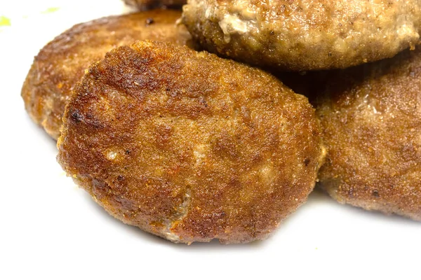 Fried Meatballs White Background — Stock Photo, Image