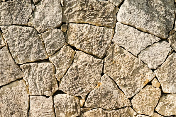 Каменная Мощеная Стена Забор — стоковое фото