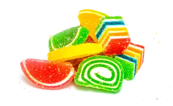 Světlé Cukroví Marmeládou Bílém Pozadí — Stock fotografie