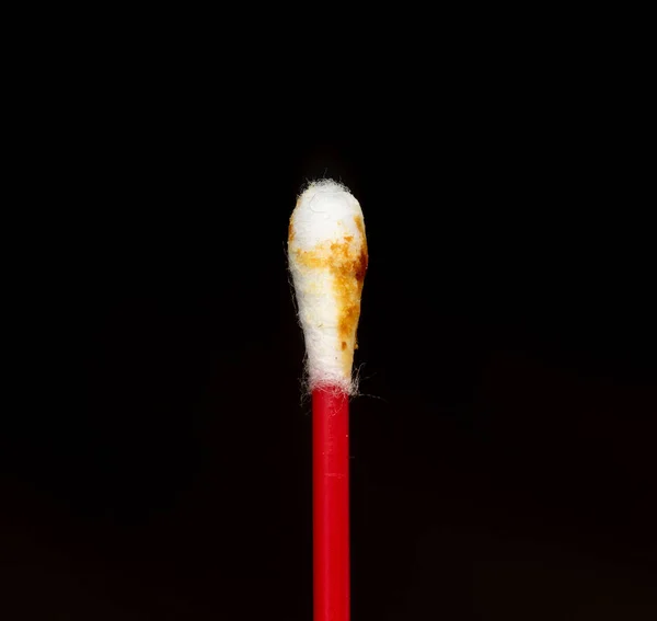 Cotton Swabs Ears Dirty — Stock Photo, Image