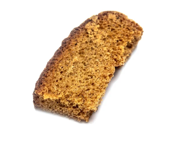 Kousky Smaženého Chleba Suchary Bílém Pozadí — Stock fotografie