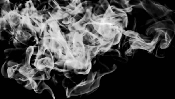Chama Fumaça Branca Fundo Preto — Fotografia de Stock