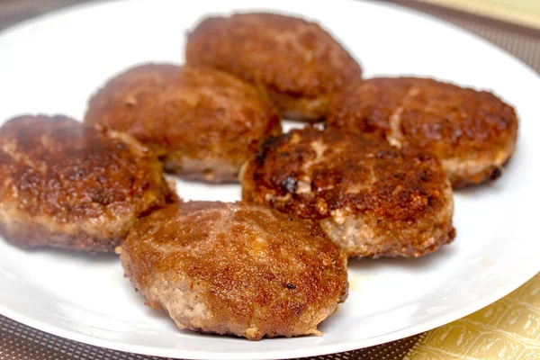 Fried Meatballs White Background — Stock Photo, Image