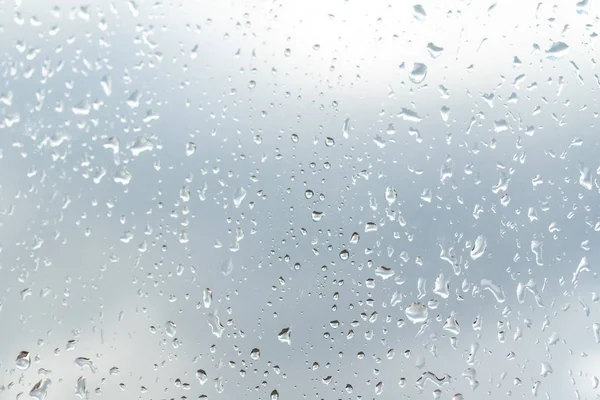 Regendruppels Glas Hemelachtergrond — Stockfoto