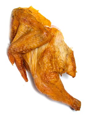 Füme tavuk beyaz zemin üzerine