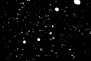 siyah kar bokeh arka plan üzerinde beyaz noktalar