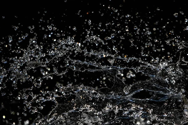 Капли Воды Воздухе Темном Боке Фоне — стоковое фото