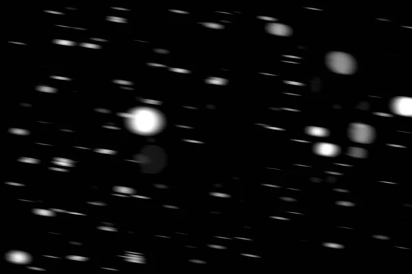 White Dots Snow Motion Black Background Blurry — Stock Photo, Image