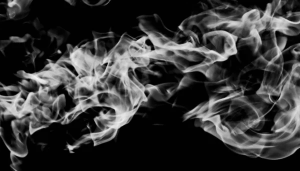 Λευκό Καπνό Φλόγα Μαύρο Φόντο — Φωτογραφία Αρχείου