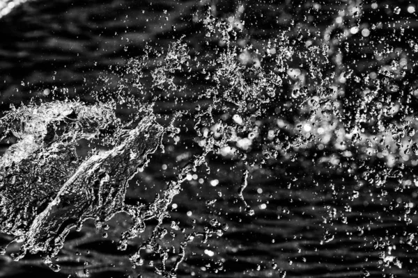 Water Drops Air Dark Bokeh Background — Stock Photo, Image