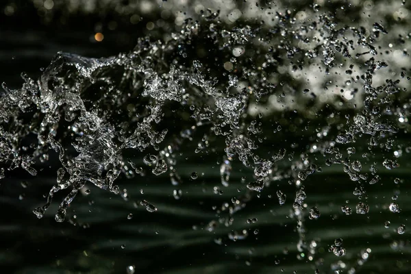 Water Drops Air Dark Bokeh Background — Stock Photo, Image