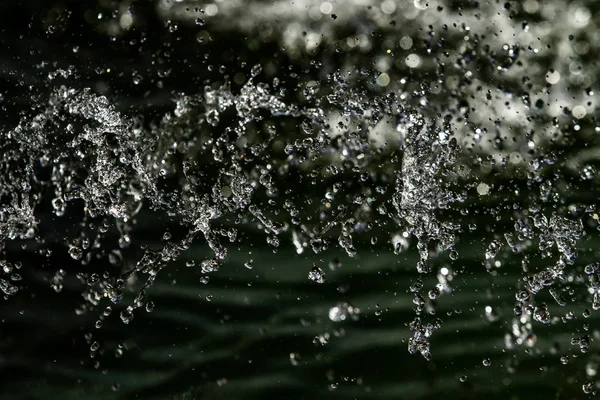 Wassertropfen Der Luft Auf Dunklem Bokeh Hintergrund — Stockfoto