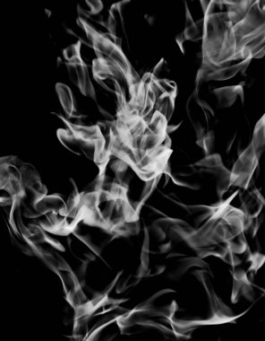 siyah bir arka plan beyaz duman alev